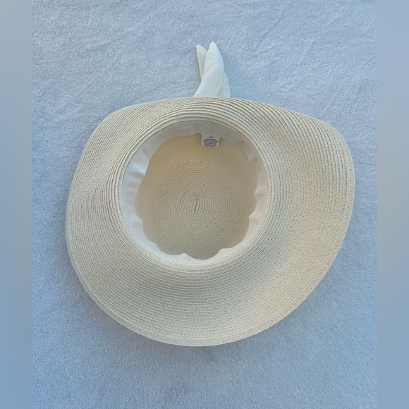 New Kelly & Katie Oversized Cottagecore Floppy Hat Bow Elegant Straw Sun Hat - Picture 7 of 9